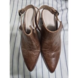 Chocolat Blu Eldorado Slingback Pointed Toe Mule Size 7 Brown Leather